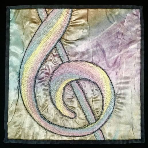 Textilkunst, textile Bilder, Art-Textile, Textilkunst aus Berlin, Berliner Künstler, Musik-Textil Christine Bünning, Buenning, Foto-Art-Textil