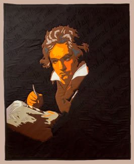 Textilkunst, textile Bilder, Art-Textile, Textilkunst aus Berlin, Berliner Künstler, Musik-Textil Christine Bünning, Buenning, Foto-Art-Textil