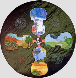 Textilkunst, textile Bilder, Art-Textile, Textilkunst aus Berlin, Berliner Künstler, Musik-Textil Christine Bünning, Buenning, Foto-Art-Textil