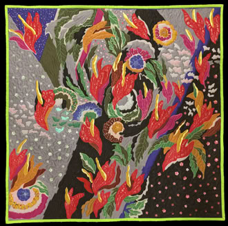 Textilkunst, textile Bilder, Art-Textile, Textilkunst aus Berlin, Berliner Künstler, Musik-Textil Christine Bünning, Buenning, Foto-Art-Textil